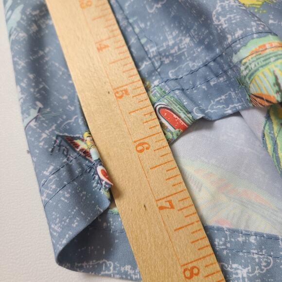 Original Penguin Men's Blue Lightweight Elastic Waistband Tropical Swim Trunks L - Picture 7 of 14